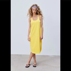 New Zara Yellow Midi Dress